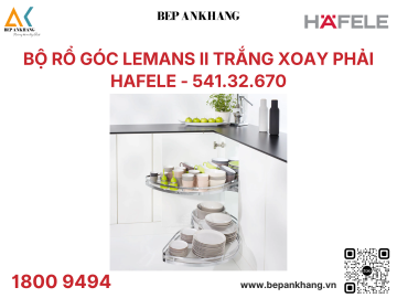 Phụ kiện tủ góc Xoay phải Hafele Rổ góc LeMans II 450/600-750 mm 541.32.670